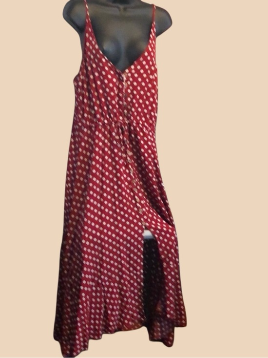 Dresses & Skirts - Red maxi dress with white polka dots.🌸🌺🌼🌿NWT